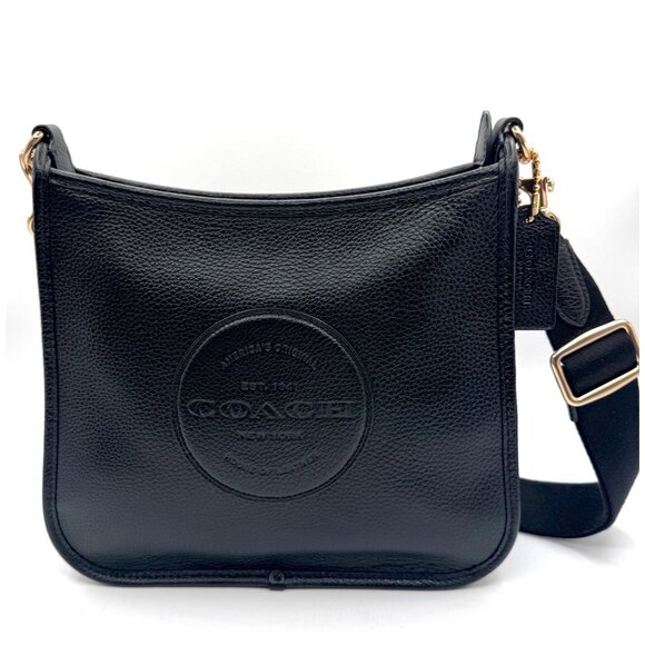 Coach Dempsey File Bag Black Pebble Leather Crossbody NWOT C2232 - Picture 3 of 16